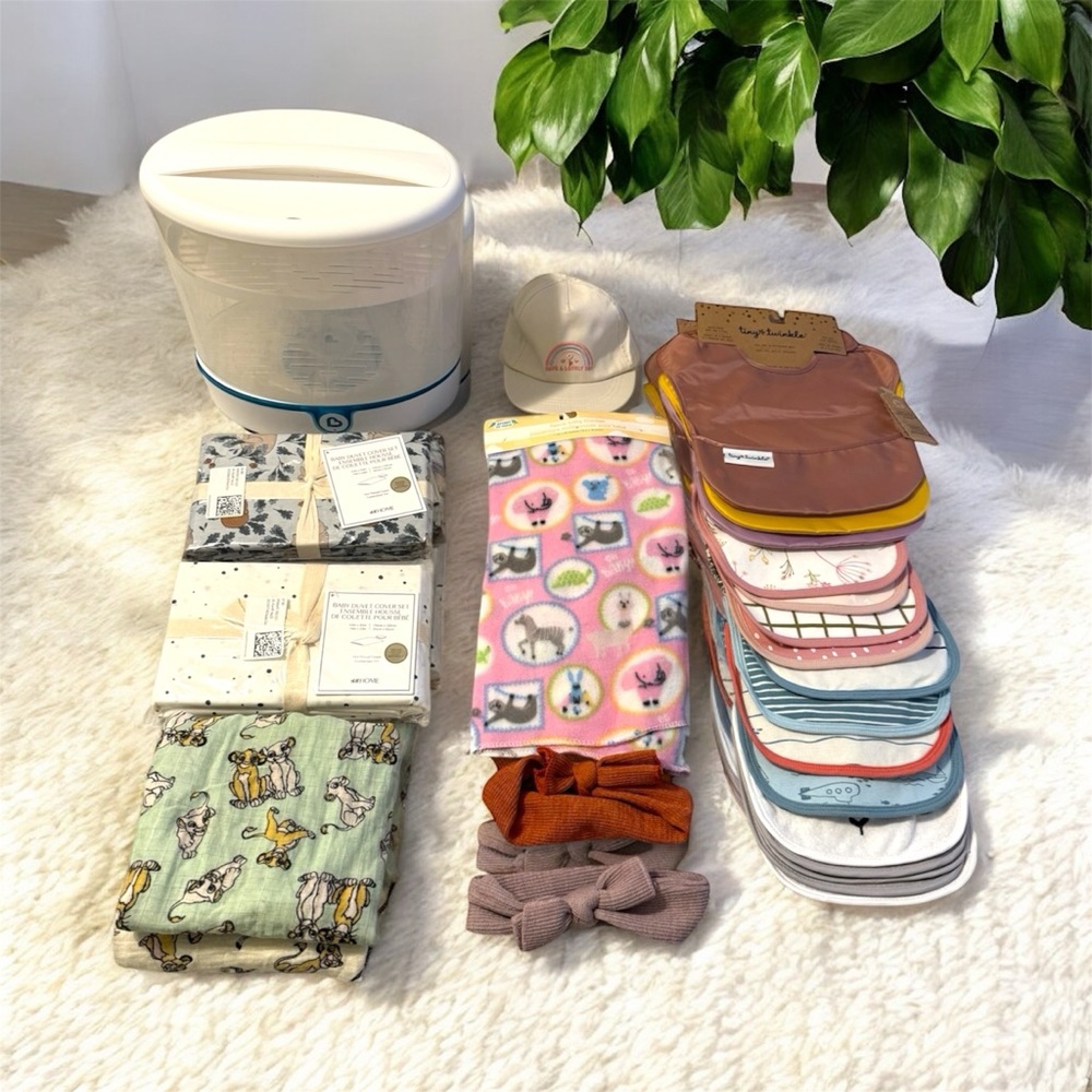 Colorful Baby Bib and Blanket Set